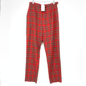 Vintage 90s XOXO Side Zip High Rise Straight Leg Pants Womens Sz 28" Red Plaid